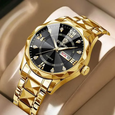 Picture of BINBOND 2521 Luxury Brand Luminous Quartz Watch For Men (golden black)