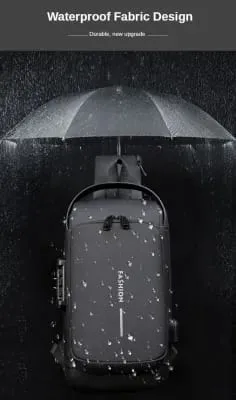 Picture of USB charging sport sling Anti-theft shoulder bag (Black)