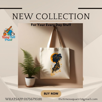 Picture of Canvas Tote Bag for Girls – College, School & Shopping Use | Printed & Stylish