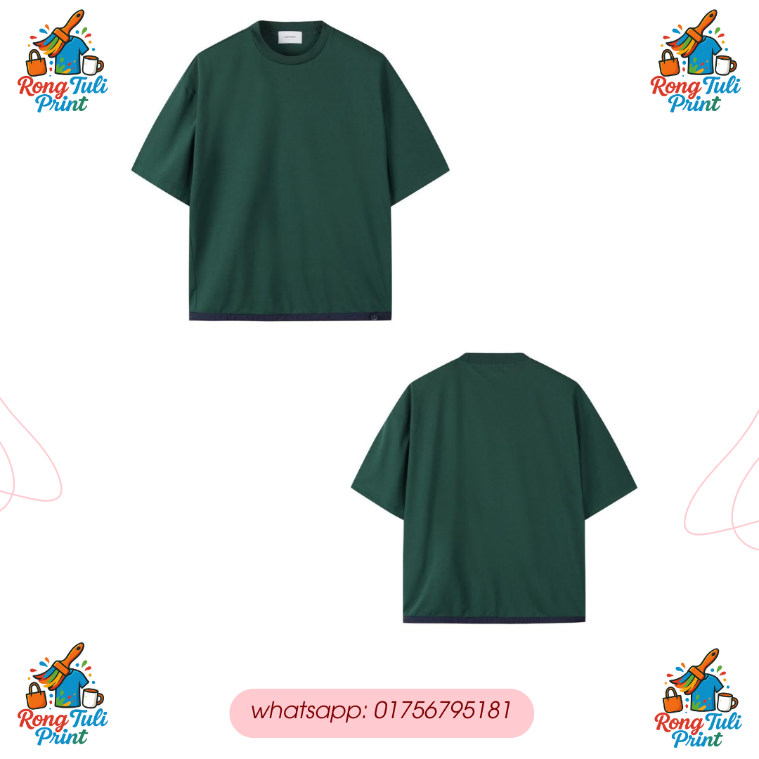 Picture of "Premium Cotton Sylhet Graphic Oversized T-Shirt" Drop Shoulder T-Shirt Emerald Green