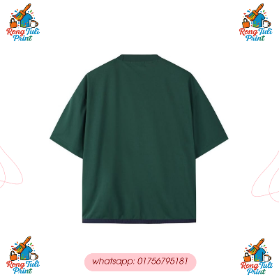 Picture of Khulna Themed Oversized Cotton Drop Shoulder T-Shirt –Mans & Woman T-Shirt Unisex Emerald Green