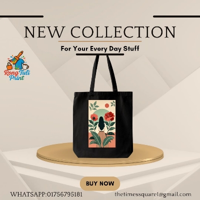 Picture of . Trendy Tote Bag for Girls – School/College Friendly | Eco Cotton Canvas Bag