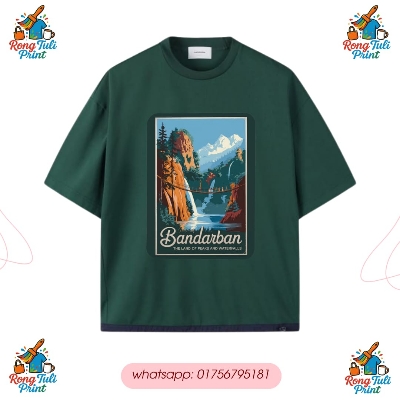 Picture of Green Premium Quality - Drop shoulder t-shirt Deep green