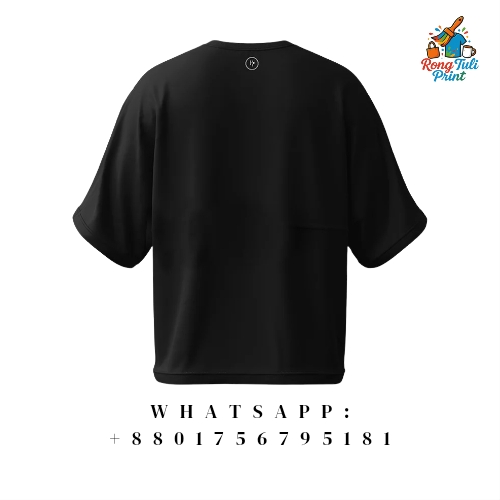 Picture of Solid Black Cotton Drop Shoulder Men's T-Shirt for Men/Woman - Half Sleeve Round Neck - Summer Wear Comfort Black