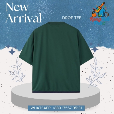 Picture of * Solid Green Drop Tee | Cotton Oversize T-shirt for Men & Women Emerald Green