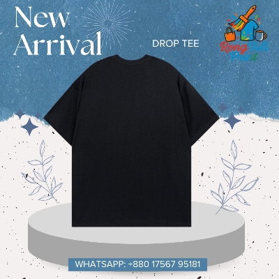 Picture of Black Drop Shoulder T-shirt | Trendy Casual Wear Black