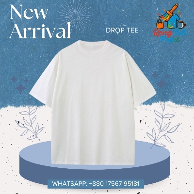 Picture of White Solid T-shirt | Trendy Oversize Drop Tee 2025 White