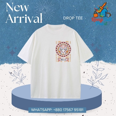 Picture of Black Panther Marvel Graphic T-Shirt | Wakanda Tribal Print Oversized Drop Tee | White White