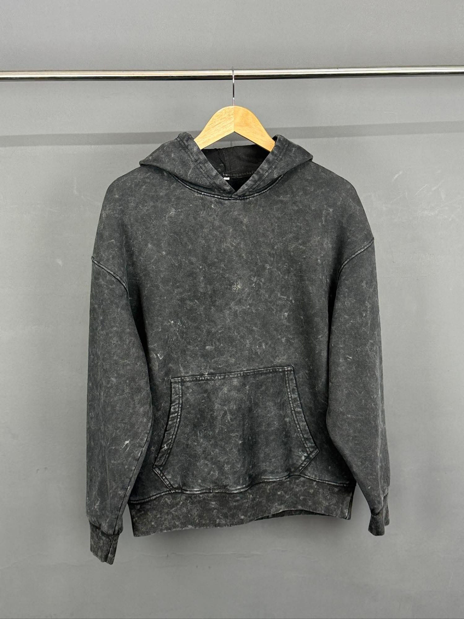 Picture of Oversized Acid Wash Hoodie | Vintage Black Drop Shoulder Sweatshirt for Men/Women| Hudi, Hoodi, Hoody, Hoddie, Hody, Hudie, Hoddy | Winter Sweatshirt শীতের পোশাক | New Hudi / Blanket Hoodie Style Black