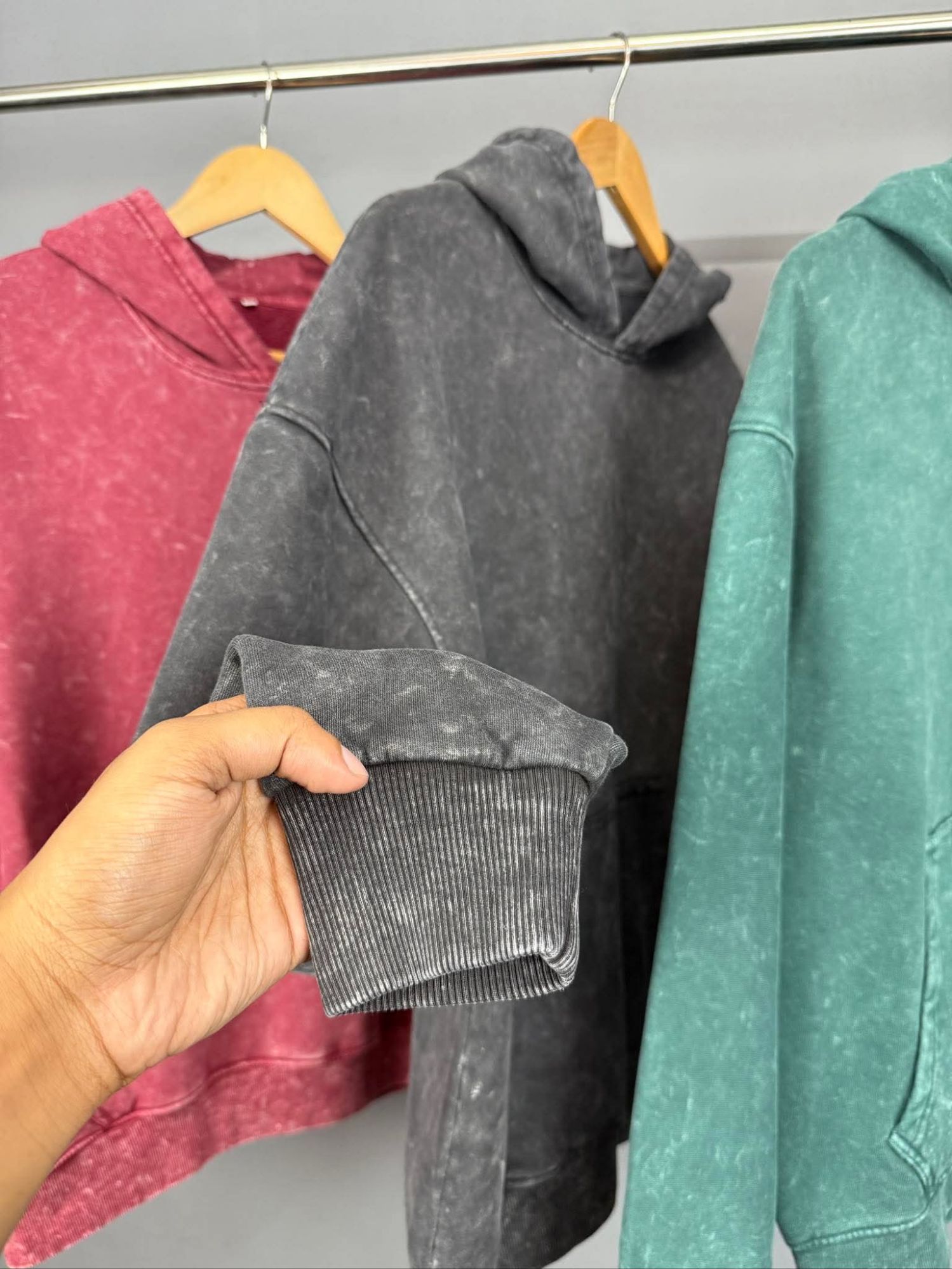 Picture of Oversized Acid Wash Hoodie | Vintage Black Drop Shoulder Sweatshirt for Men/Women| Hudi, Hoodi, Hoody, Hoddie, Hody, Hudie, Hoddy | Winter Sweatshirt শীতের পোশাক | New Hudi / Blanket Hoodie Style Black