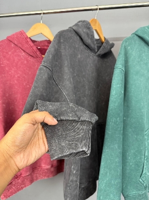 Picture of Oversized Acid Wash Hoodie | Vintage Black Drop Shoulder Sweatshirt for Men/Women| Hudi, Hoodi, Hoody, Hoddie, Hody, Hudie, Hoddy | Winter Sweatshirt শীতের পোশাক | New Hudi / Blanket Hoodie Style Black