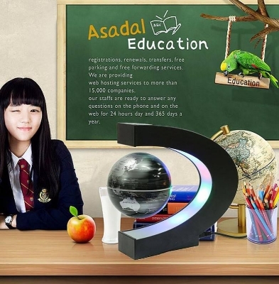 Picture of Magnetic Anti gravity Floating Globe World Map Floating Magnetic levitation Globe Light World Map Electronic Antigravity - Black