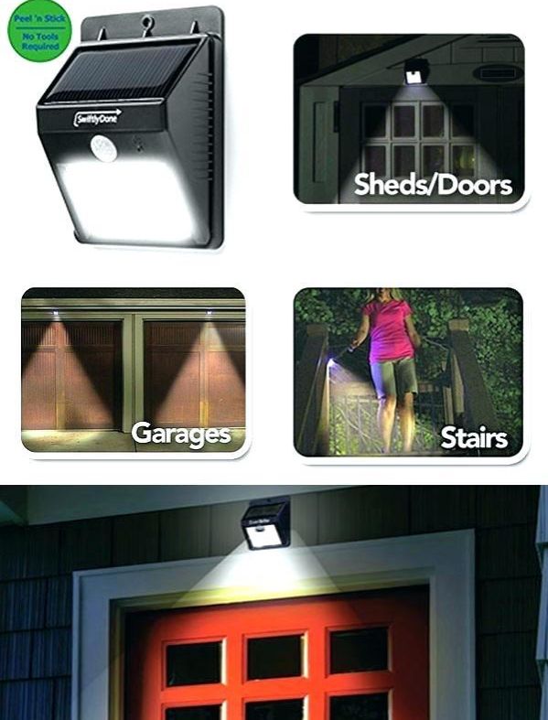 Picture of Solar Day Night Motion Sensor Outdoor Garden Security Wall Light - Black