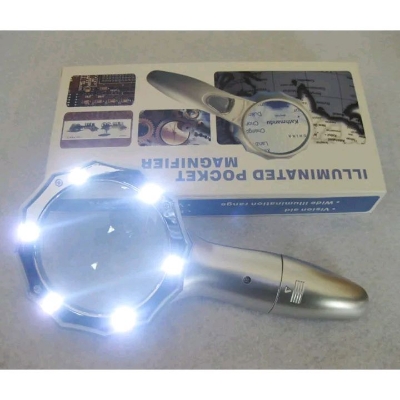 Picture of Illuminated Magnifying Glass LED Folding Stand - Black