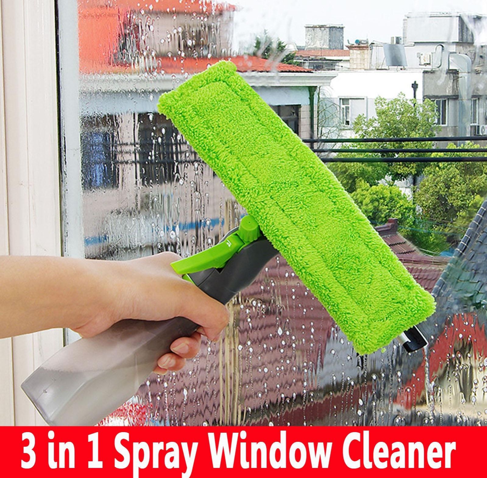 Picture of Windows Glass Cleaner With Spray Bottle Magic Wiper 3 in 1 - Multicolor