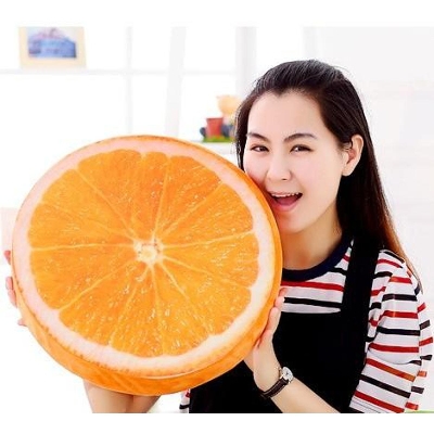 Picture of 3D Fruit Print Cushion Home Chair Car Seat Back Pad Sofa Luxurious Pillow Creative - Orange