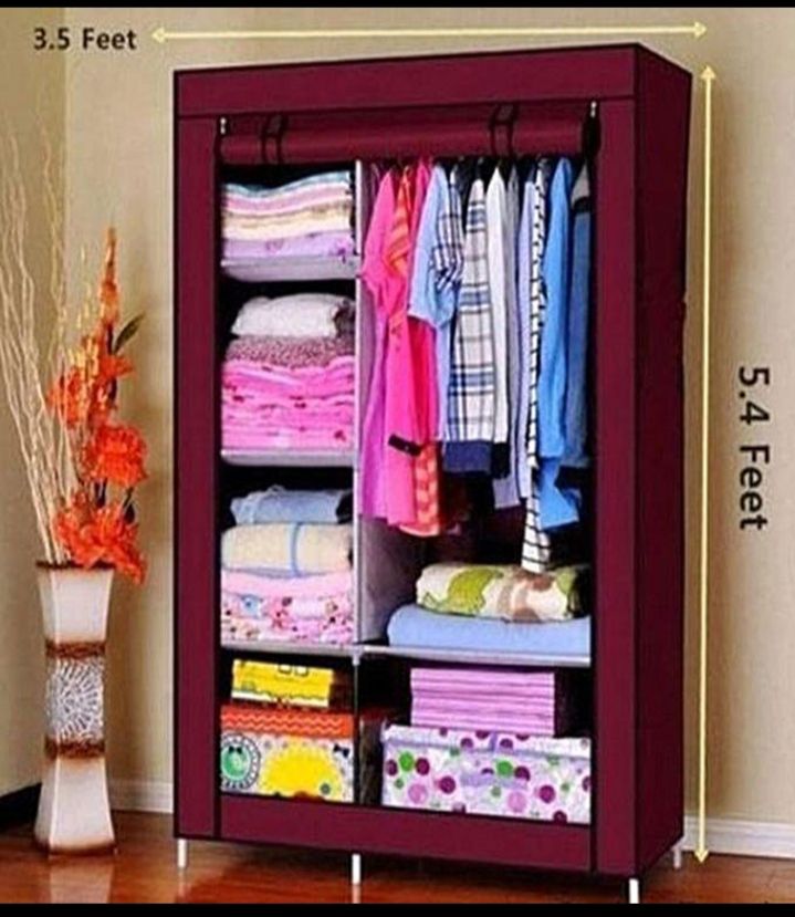 Picture of Portable Canvas China Wardrobe Fabric Wardrobe Ana - Innovative Design - Exclusive Experience - Brown