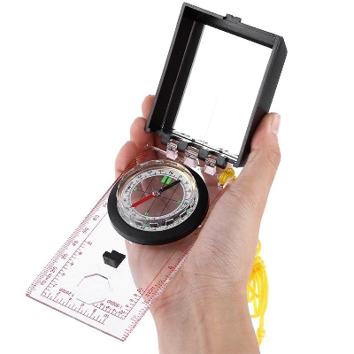 Picture of Folding Map Navigation Compass Survival Camping Hiking With Mapping Ruler and Mirror