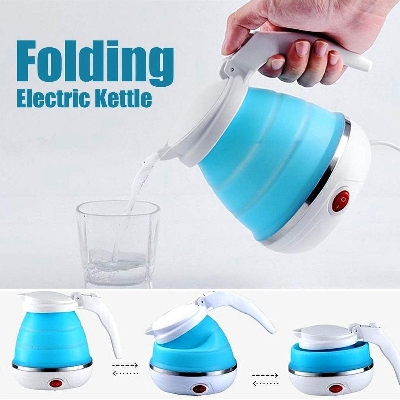 Picture of Electric Kettle Foldable Portable Travel Camping Picnic Space Saving - Blue
