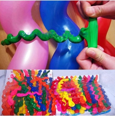 Picture of 10 pcs Spiral Wedding Birthday Party Decoration 10 pcs Magic Long Ballons - Multicolor
