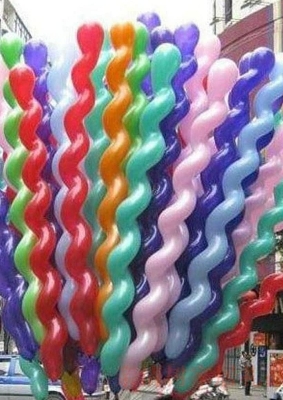 Picture of 10 pcs Spiral Wedding Birthday Party Decoration 10 pcs Magic Long Ballons - Multicolor