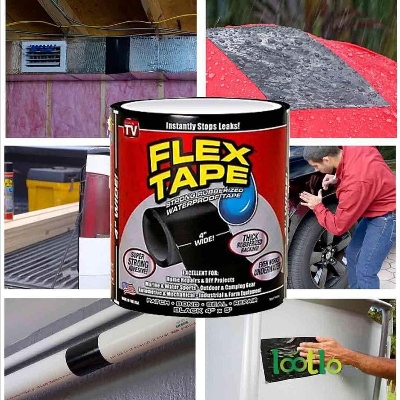 Picture of Strong Rubberized Instantly Stops Leaks Waterproof Flex Tape - Black