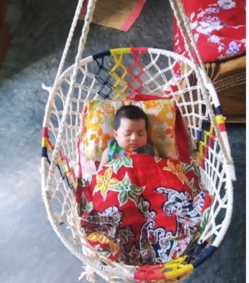 Picture of Cotton Baby Hammock Baby Cribs Rope Swing Patio Chair Seat Bed