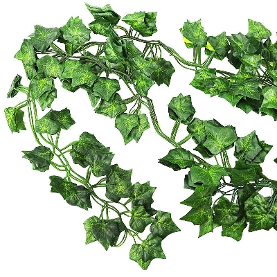 Picture of Artificial Ivy Leaves Greenery Garlands Hanging for Wedding Party Garden Wall Decoration - Green