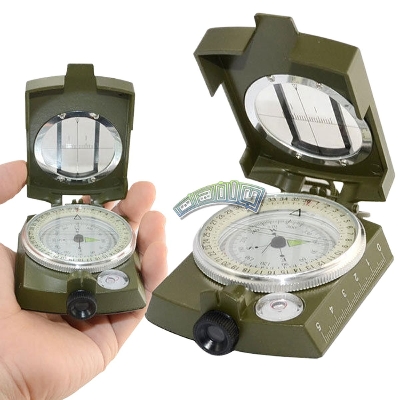 Picture of High-Quality Reflective Prismatic Lenseatic Compass with Scale and Chain for Outdoor Camping & Hiking - Army Green