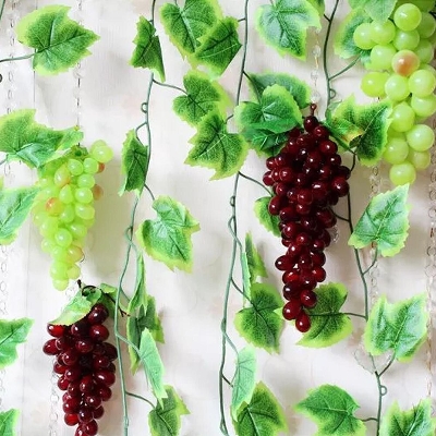 Picture of Artificial Fruits Grape Bunch Home Decoration Shooting Prop Fake Fruit DIY Artificial Plants - Light green