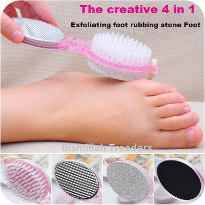 Picture of 4 in 1 Multi-use Foot Care Brush Pumice Scrubber Pedicure Tool - Multicolor
