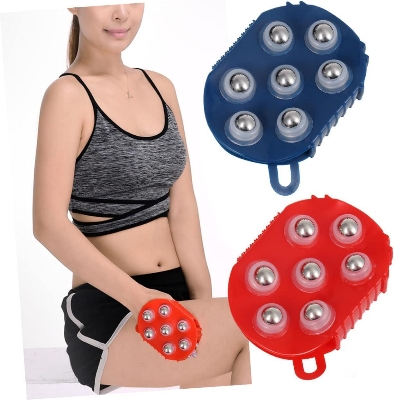 Picture of Steel Ball Massage Roller 360 Degree Twist 7 Pcs Ball Slimming Body Massager Brush Bath Washing Brushes Beauty Body Care - Multicolor