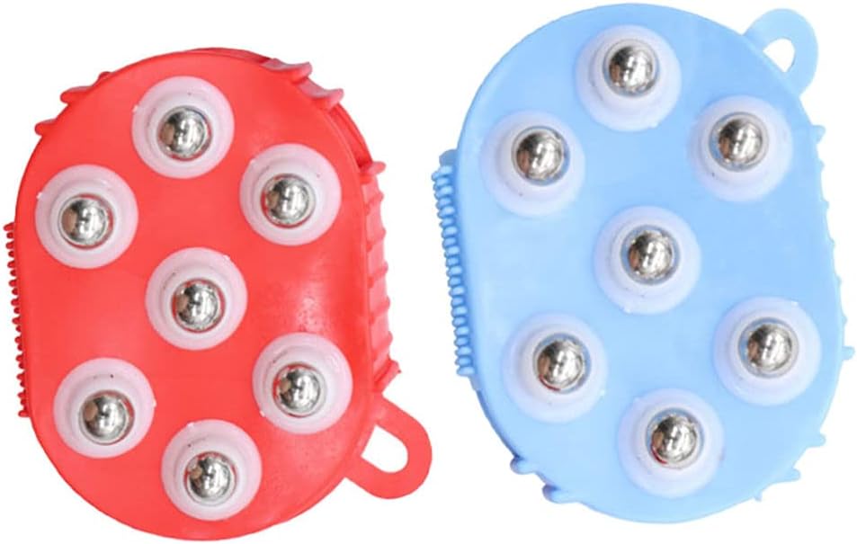 Picture of Steel Ball Massage Roller 360 Degree Twist 7 Pcs Ball Slimming Body Massager Brush Bath Washing Brushes Beauty Body Care - Multicolor