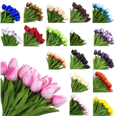 Picture of 5 pcs Artificial Bouquet PU Tulip Flower - Multicolor