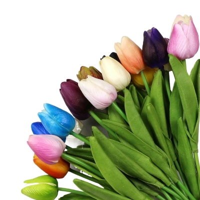 Picture of 5 pcs Artificial Bouquet PU Tulip Flower - Multicolor