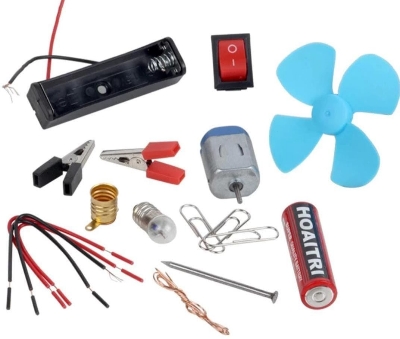 Picture of DIY Science Kit for Students, Electric Circuit Kit with Motor Fan Toy or for Project Work |Random Color| - Multicolor