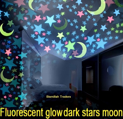 Picture of Stars Moons Glow 10 Pcs radium In The Dark Luminous For Kids Room Living Room Wall Decal Home Decor Poster - Multicolor