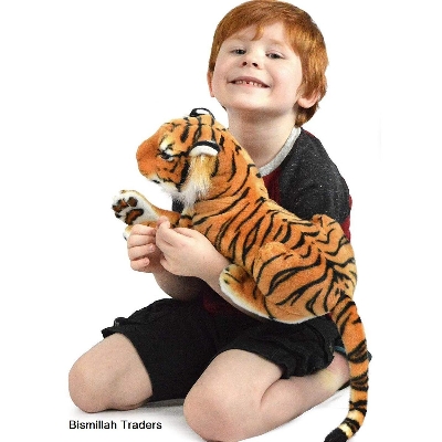 Picture of Tiger Stuffed Animal Toy Tiger Plush Soft Toys Stuffed Animals Doll for Baby - Light yellow