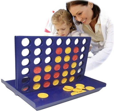Picture of Classic Family Game Toy Large Connect 4 In A Line Board Game Children's Educational Toys Foldable Kids Children Line Up Row Board Puzzle Toys - Multicolor