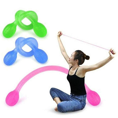 Picture of Silicone Yoga Pull rope tension strap Muscle Chest Expander Resistance Band home sports. - Multicolor