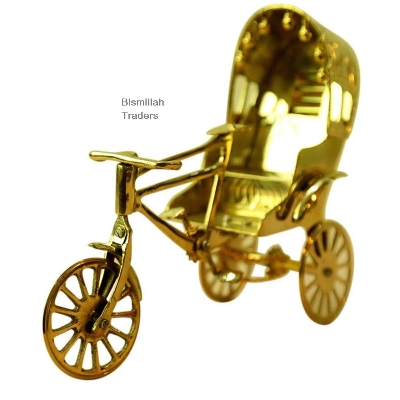 Picture of Rickshaw Metal Showpieces Rickshaw For Office & Home Decorations - 8 inches (Gold)