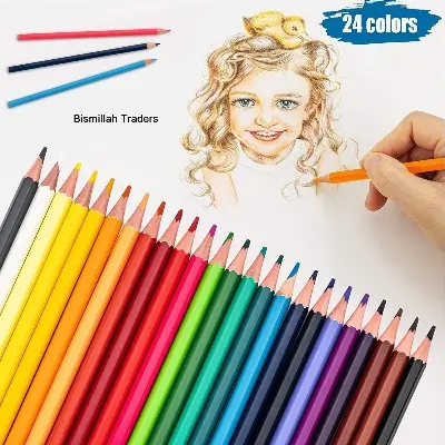 Picture of 24 pcs Colored Pencils box Soft Core Colored Pencils for Drawing Sketching Shading Layering Blending - Multicolor