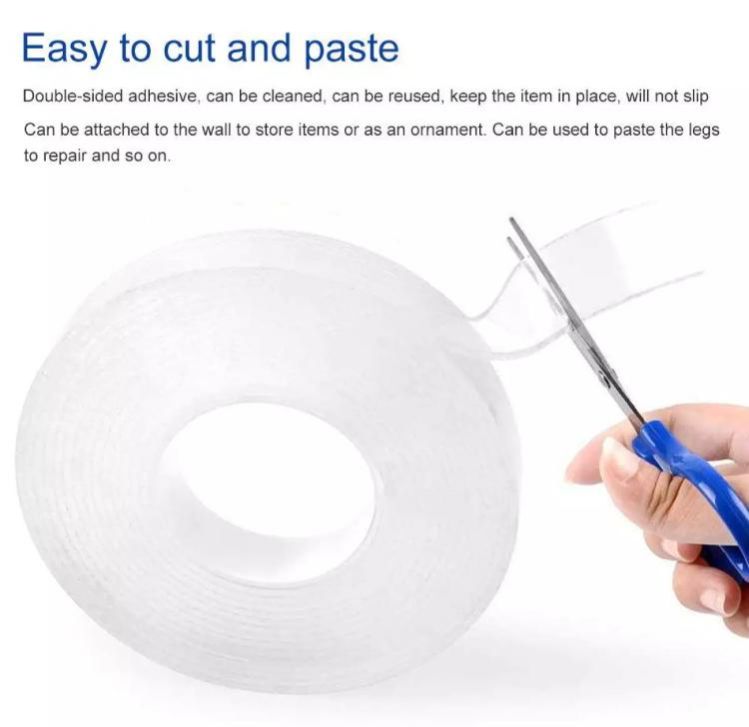 Picture of Reusable Double Sided Acrylic Adhesive Transparent Tape -( Width 1” , Length 3m, Thickness 2mm ) - Neutral