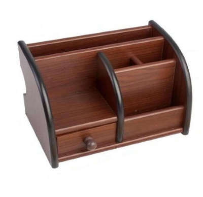 Picture of Wooden Pen Holder/ Pen pot/ Office desk pen holder remote holder Desh organizer - Brown