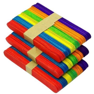 Picture of 3 packs/lot Coloured Wooden Popsticks - Multicolor