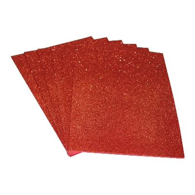 Picture of Craft Foam SELF ADHESIVE Glitter Foam Sheets A4 Pack of 10 Assorted - Black