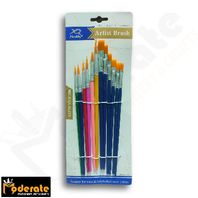 Picture of Novelty Paint Brush Set, 12 Piece Nylon Hair Artist Brushes, Paint Brush Suits Watercolor, Acrylics and Oil Painting, multicolor - Multicolor