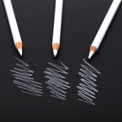Picture of 3 PCS White Charcoal Pencils, Highlight Sketch White Pencil charcoal for Artists White Charcoal Sketch Pencils White Sketch Pencils Set, White Drawing Pencils for Artists Beginner Student Designer - White