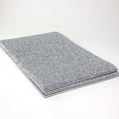 Picture of 10 pcs Set of Silver Glitter Foam Sticker Sheet - A4 - Silver
