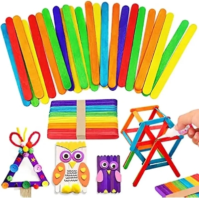 Picture of 100 Pcs Colored Wooden pop-sticks
